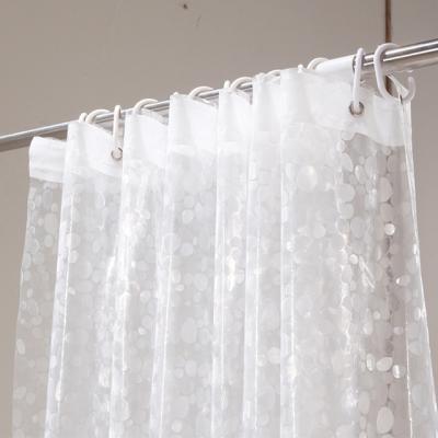 China Stocked PEVA Environmental Protection Material 3D Pattern Waterproof Bath Curtain Transparent Shower Curtain for sale