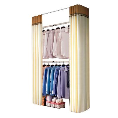 China Adjustable Stainless Steel Rod No Punching Simple Adjustable Combination Wardrobe (Size) for sale