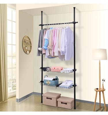 China Adjustable Diy Pop Cloth Hanger Telescopic Clothing Rack Bipolar Rack (Other) Rack for sale