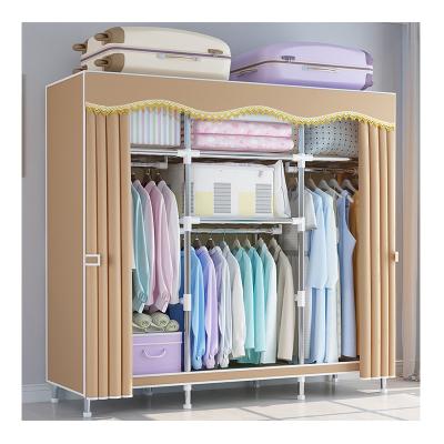 China New Design Portable Wardrobe Cloakroom Clothes Cabinet Wardrobe (Size) Adjustable for sale