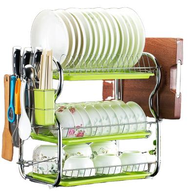 China Workable Kitchen Dish Rack Products Two Tier Dish Drying Rack Over Sink Drainer Shelf For Kitchen Drying Rack Organizer for sale