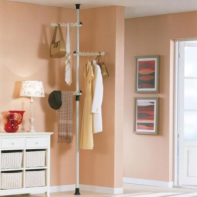 China Ceiling Easy Drying Rack Floor Balcony Storage Indoor Clothes Stretch Telescopic Rod Artifact No Punch Household Coat Rack for sale