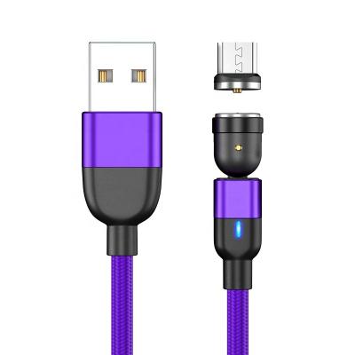 China MP3/MP4 Player 1 Meter 3FT Purple Mobile 2.4A USB Cable Nylon Magnetic Line Fast Charging Charger For Mic for sale