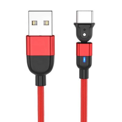 China Camera Red Color 180 Degree Nylon 1 Meter 3A Charger Attach Fast Data Cable LED Game Cable For Type C for sale