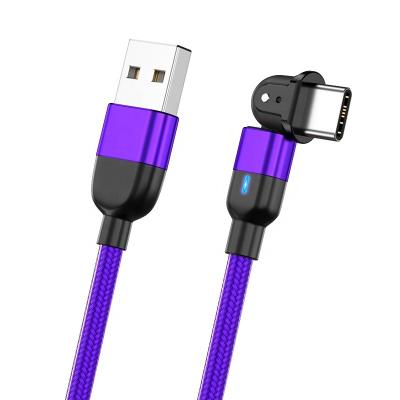 China 2022 New Arrival Camera 3A Purple 1 Meter 180 Degree Nylon USB Data Fast Charger Game Cable For Type C for sale