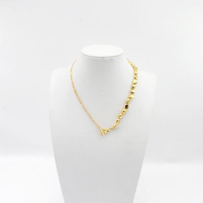 China Trendy Custom Gold Chain Fashion Designer ins Necklace Set Bar And Ring Equal Parts Jewelry for sale