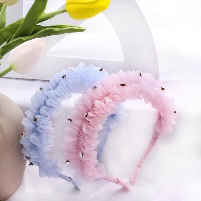 China Woman Boho Lace Scrunchie Rhinestone Headbands For Women Luxury Glitter Tied Headband for sale