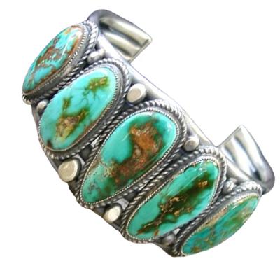 China Silver Turquoise Turquoise Bracelet Jewelry Casual / Sporty Genuine Turquoise Bracelet for sale