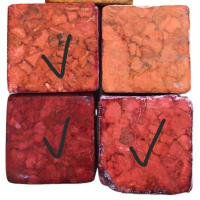 China Dark Red Color Gemstone Coral Bricks From Cat Eye Wholesale for sale