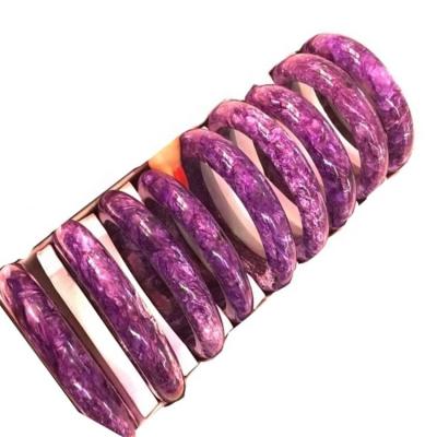 China Genuine Natural 100% Charoite Jade Bracelet Bangle Amulet Bracelet Lady Jade Lucky CLASSIC 55-60mm Inner Diameter Charoite Charm for sale