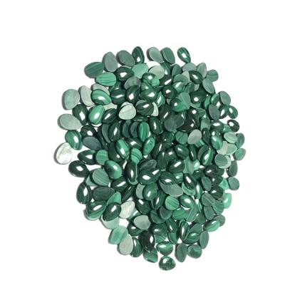 China High Quality Flat Back Pear Shaped Cabochons (Natural) Cat Eye Malachite Gemstone Cabochons For Jewelry Making for sale