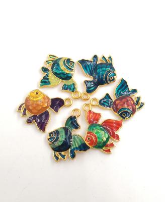 China FASHION Goldfish Enamel Japanese Fish Charms Enamel Charms For Craft And Jewelry Making Deliveries for sale