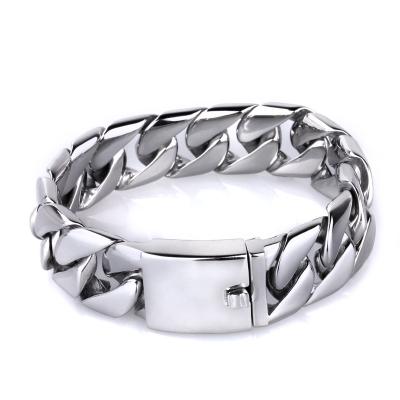 China FASHIONABLE Mens Womens Chain Stainless Steel Curb Cuban Link Chain Bracelet for sale