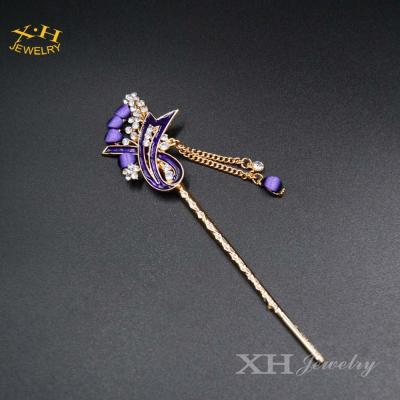 China Hotsale fashion plastic hairpin lavender purple hairpin enamel plastic stick for sale