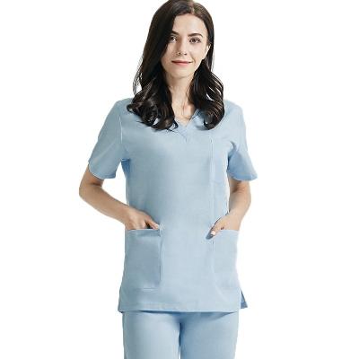 China Factory Price Eco Friendly Nursing Scrubs Hospital Uniforms Sets Wholesale New Design Quality Bleach Nursing Short Sleeve Shirts for sale