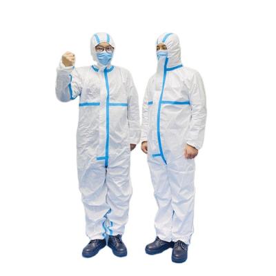 China Factory Direct Selling Hazmat Suit Breathable Waterproof Protective Medical Gown PPE Disposable Protective Suits With CE EN14126 for sale