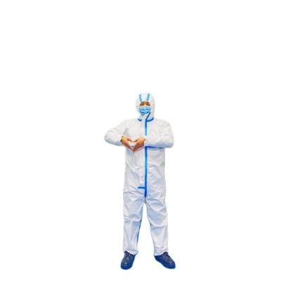 China Medical Disposable Hazmat Coverall CE Breathable Waterproof Coveralls Nonwoven Polymer Materials Products Chemical Protection Medical White for sale