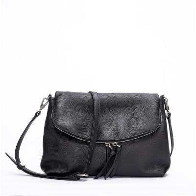 China New NATIONAL Genuine Grain Cowhide Leather Black Classic Soft Handbags Women Fashion Cross - Body Bag for sale