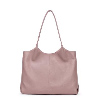 China Lady Ready to ship wholesale full grain light weight genuine pink color women handbags with LOW MOQ for sale