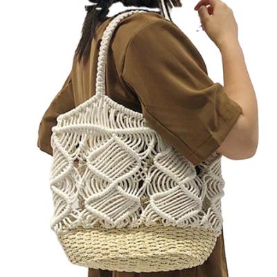 China PORTABLE Summer Designer Hot Selling Women Beach Tote Shoulder Weave Straw Bags Custom Design for sale