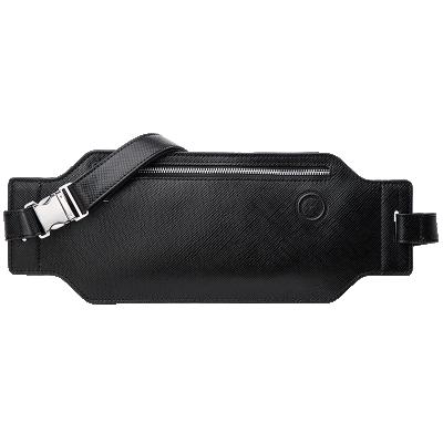 China Outdoor Men's Genuine Leather Fanny Pack Custom Waist Bag Male Money Phone Belt Bag Fashion Waist Bag for sale