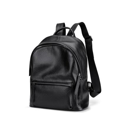 China Wholesale Cheap Price Anti-theft Women Casual Black Genuine Leather Backpacks With Brand Custom for sale