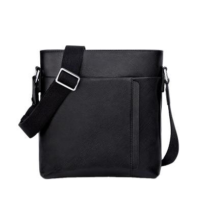 China Brand Designer Custom Crossbody Black Saffiano Genuine Leather Mens Genuine Leather Messenger Shoulder Bag for sale