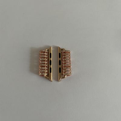 China Factory Price18mm 20mm 22mm 24mm Rose Gold Beads Diamond Rhinestone Stainless Steel Smart Watch Band Strap Parts Adapter Connector for sale