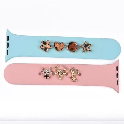 China For Apple Watch 38/40/41/42/44/45mm New Style Rivet Strap Accessories Fasten Decorative Studs For Apple Watch Band 38/40/41/42/44/45mm Diamond Wristbelt Charms Metal for sale