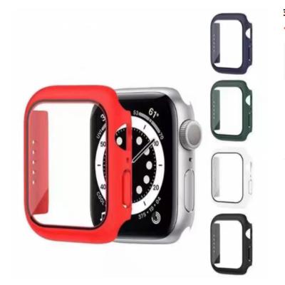 China For Apple Watch Series 7 6 5 4 3 2 1 Colorful 41mm/45mm Protective Shell Watch Band iWatch Series Cover For Apple 7 41mm/45mm With PC Case Glass Screen Protector for sale