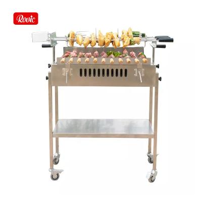 China Hot Selling Easily Assembled Stainless Steel Rotisserie Grill Automatic Rotate Charcoal BBQ Grills Electric Grill Smoker for sale