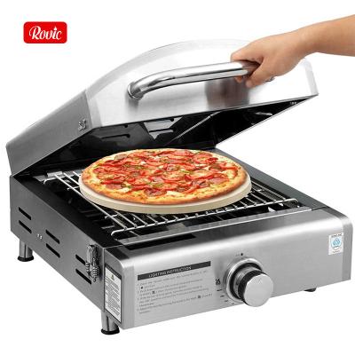 China Easily Assembled Commercial Outdoor Stainless Pizza Oven Fired Toaster Restaurant Equipment Gas Pizza Oven Gas 3 in 1 Pizza Gas Grills for sale