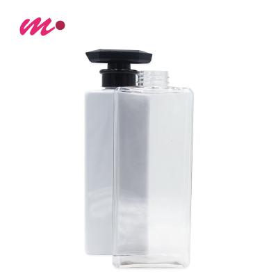 China High Quality 500ml Empty Plastic PET Bottle Shampoo Bottle Square Bottle With Lotion Pump for sale