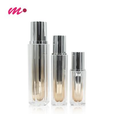 China Professional Lotion Spray 40ml 50ml 100ml Corner Hexagon Travel Set Cosmetic Pump Acrylic Cosmetic Bottles for sale