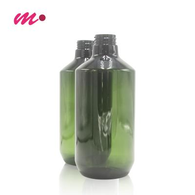 China Wholesale 800ml Olive Green Bottle PET Round Plastic shampoo bottle for sale