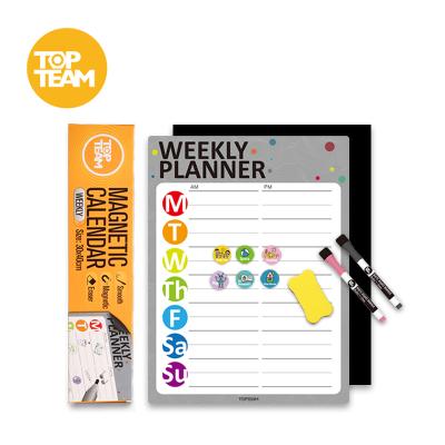 China TOPTEAM Premium Magnetic Weekly Calendar Message Board Fridge Planner Magnetic Whiteboard for sale