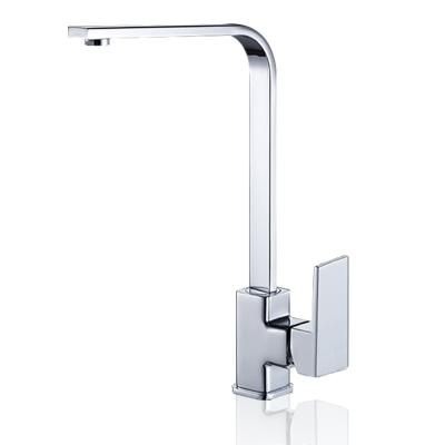 China Modern Hot Selling Chrome Plated Square Swivel Sink Mixer Tap Brass Deck Mounted Kitchen Faucet Modern for sale