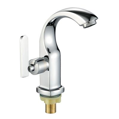 China Thailand Export Modern Hot Selling Simple Single Lever Cold Water Chrome Zinc Basin Faucet Faucet On Sale for sale