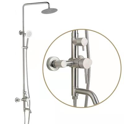 China With 2021 Hot Selling Modern Hotel Sliding Bar Round Shower Head Stainless Steel Bathroom Rain Shower Set On Sale for sale