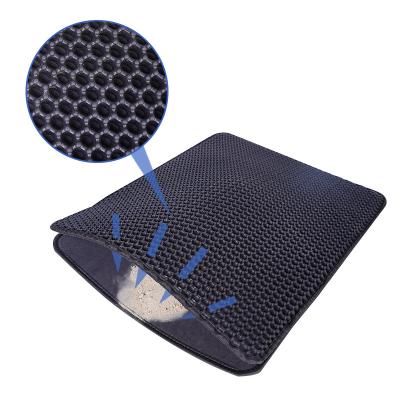 China Viable Pet Cat Litter Mat Box Cat Bed Waterproof EVA Pad Trapping Pets Litter Double Layer Garbage for sale