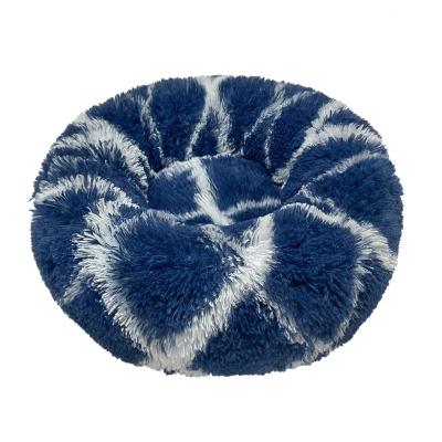 China Breathable Washable Plush Around Eco-Friendly Faux Fur Sofa Luxury Dog Cat Bed Donut Calming Pet Bed for sale