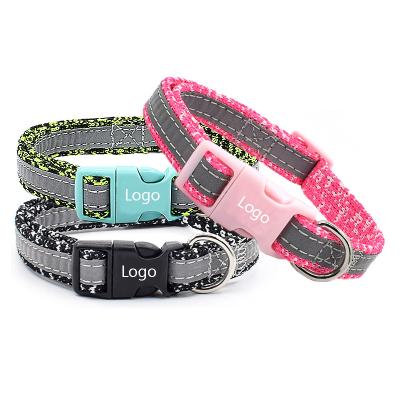 China New Thoughtful Designers Pink Adjustable Pet Collar Leash Stocked Nylon Woven Set for sale