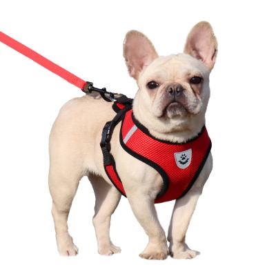 China Breathable Padded Summer Puppy Harness Amazon Cool Red Mesh Leash Set Colorful Low Price Harness for sale