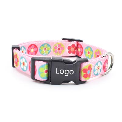 China Free Design Custom Printed Eco-Friendly Soft Polyester Dog Collar Custom Printed for sale