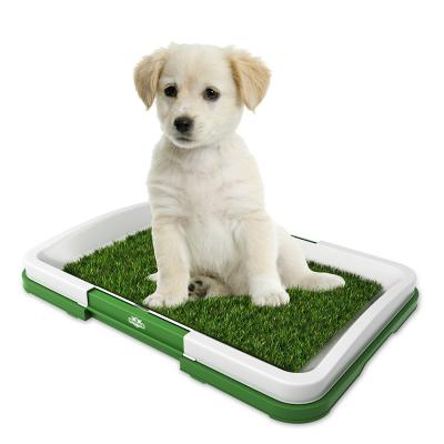 China Sustainable 3Layers Green Lawn Flat Pad Grid Automatic Potty Pet Supplies Dog Toilet Grass for sale