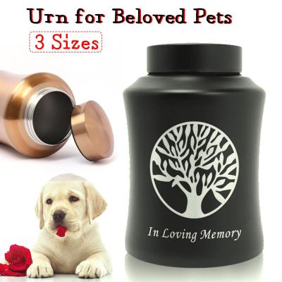 China Stored Stainless Steel Pet Urn Memorial Jar For Dog Cat Bird Mouse Ashes Keepsake Memorial Container Box for sale