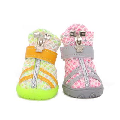 China Stocked Pet Shoes Lovely Dogs Puppy Boots Denim Snow Warm Winter Zipper Anti-Slip Casual Shoes for sale