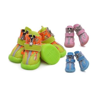 China Waterproof Stocked Mesh Dog Shoes Pet Boots Pet Shoes With Non-Slip Sole Durable Pet Paw Protector for sale