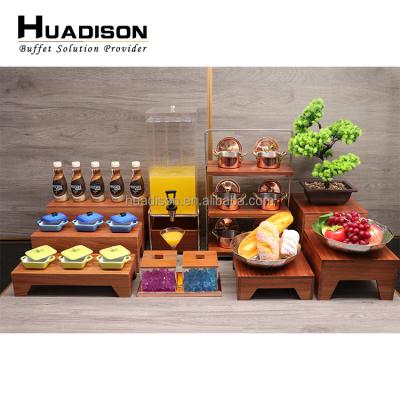 China Huadison luxury high quality durable wooden cake stand durable wooden cake stand padistal set decoration for sale