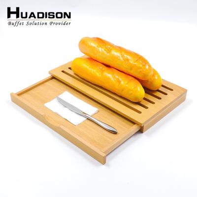 China 100% Huadison Wooden Bread Cutting Board Stretchable Oak Cutting Board Hotel Restaurant Custom Viable Wholesale Wooden for sale